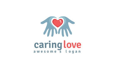 caring love logo template