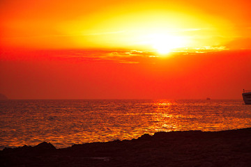 Obraz premium sunset at sea-ibiza