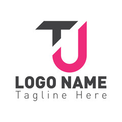 TJ or TU logo design template. TU letter logo	