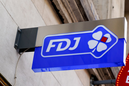FDJ sign logo shop La Française des Jeux french lottery operator sign store