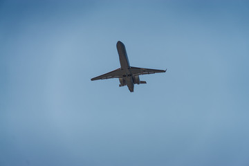 Morning view of Airport of Tivat, Montenegro, with planes.