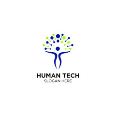 human technology logo design templates