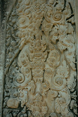 Acient Murals and cave paintings on Agkor Wat temple walls