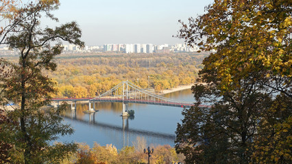 Park Bridge in Kiev in autumn