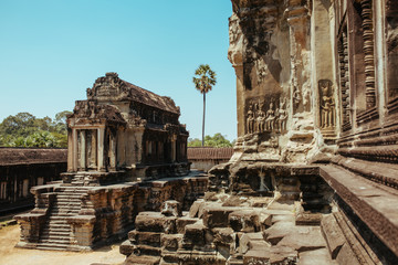 Obraz premium Angkor Wat Temple in Cambodia near Siem Reap city in Asia