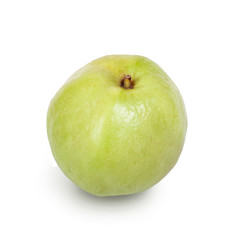 green guava isolated on a white background.