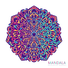 Vector round abstract circle. Mandala style. Decorative element, colored circular design element.