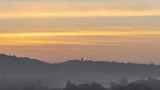 sunrise in the mist timelapse