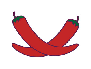 chili peppers mexican isolated icon