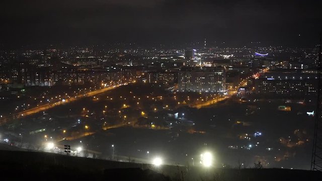 timelapse of the night city