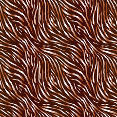 Full seamless tiger and zebra stripes animal skin pattern illustration. Design for tiger colored textile fabric printing vector. Suitable for fashion use.