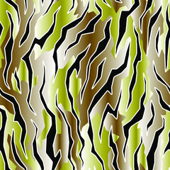 Full seamless tiger and zebra stripes animal skin pattern. Design for tiger colored textile fabric printing. Suitable for fashion use.