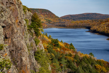 Lake of the Clouds in the Porcupine Mountains Wilderness in Michigan - taken during peak fall color season