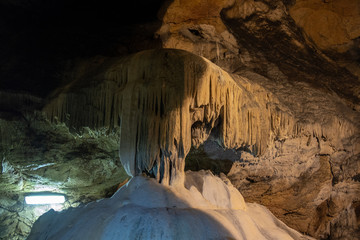 Lazar's Cave (Lazareva Pecina, also known as Zlotska Cave), is the longest explored cave in Serbia. It is popular tourist spot, especially for it's beautiful formations of stalactites and stalagmites