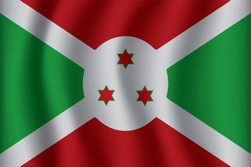 Burundi flag background with cloth texture. Burundi Flag vector illustration eps10.