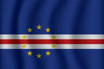 Cape Verde flag background with cloth texture. Cape Verde Flag vector illustration eps10.