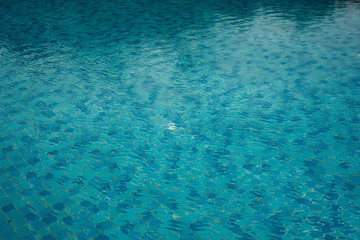 blue water in swimming pool