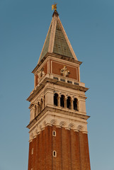 Venice in the evening sun: View of Campanile at the Piazza San Marco