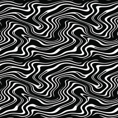Full seamless wallpaper for zebra and tiger stripes animal skin pattern. Black and white design for textile fabric printing. Fashionable and home design fit.