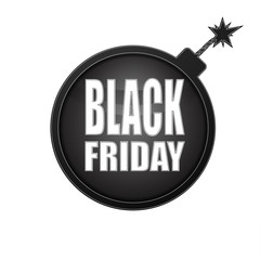 black friday discount bomb on a white background