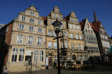 Fototapeta na wymiar Fassaden Bremen Rathausplatz
