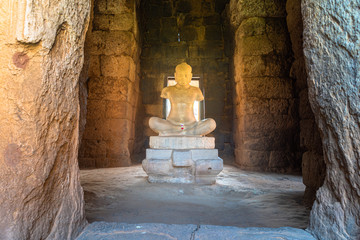 The idol statue inside the main Phimai stone castle.