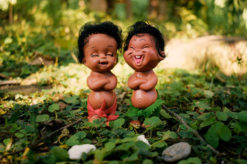 happy doll family in the park