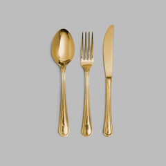 top view dinner knife fork spoon 