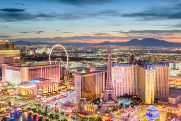 Skyline von Las Vegas, Nevada, USA über dem Strip