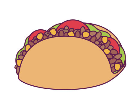 delicious taco mexican isolated icon