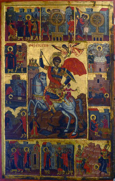  Icon Of Life Of St George, Dragonslayer