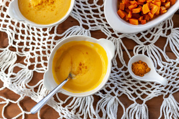 ..Pumpkin soup cream. Delicius Pumpkin Cream. Raosted Pumpkin. Top view