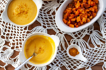 ..Pumpkin soup cream. Delicius Pumpkin Cream. Raosted Pumpkin. Top view