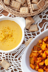 ..Pumpkin soup cream. Delicius Pumpkin Cream. Raosted Pumpkin. Top view
