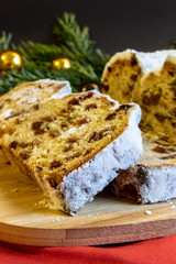 Christmas pictures, view of Christmas cookies with fir branches, candles and Christmas decorations