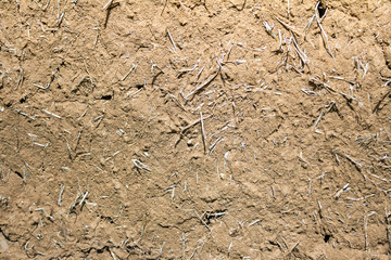 Ancient wall texture of clay and straw