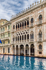 Fototapeta na wymiar Facade of Palazzo Santa Sofia aka Ca D'Oro, Venice, Italy