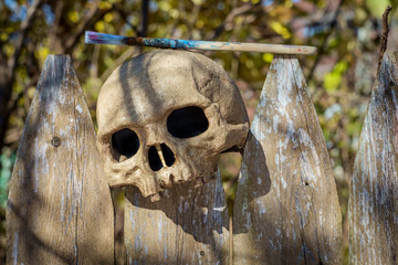 Skull Starving Artist Paintbrush