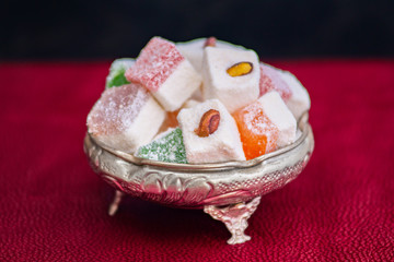 Turkish delight in silver plate