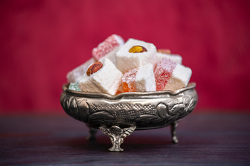 Turkish delight in silver plate