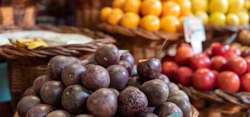  tropical fruit at an island market