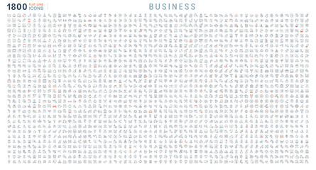 Collection Linear Icons of Business