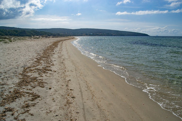 Vista della spiaggia e delle dune di Is Solinas