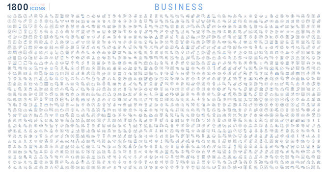 Collection Linear Icons of Business