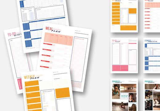 Planner Layout Set with Colorblock Elements