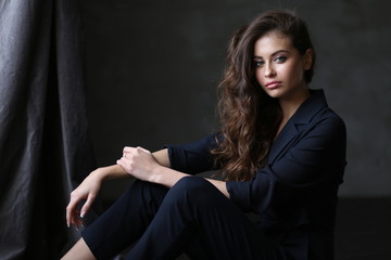 Beautiful young female brunette model