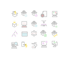 Set Vector Line Icons of Software Testing