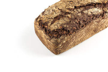 Rye bread slices isolated on white background