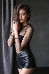 Beautiful young female brunette model