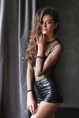 Beautiful young female brunette model